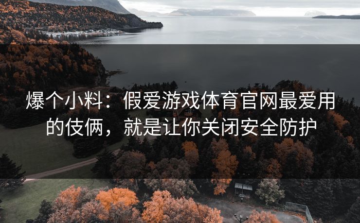 爆个小料：假爱游戏体育官网最爱用的伎俩，就是让你关闭安全防护