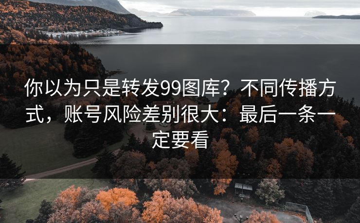 你以为只是转发99图库?不同传播方式,账号风险差别很大:最后一条一定要看 你以为只是转发99图库?不同传播方式,账号风险差别很大:最后一条一定要看